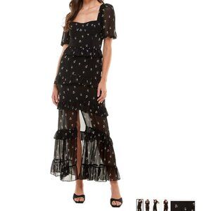 WAYF Cici Bustier Tiered Maxi Dress
